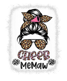 Discover Cheer Memaw Leopard Messy Bun Cheerleader Bleached