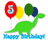 Discover 5 Years Birthday Dinosaur Balloons