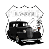 Discover 1934 Plymouth. Black Hotrod. Chrysler Mopar USA