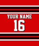 Discover Red Black White Team Jersey Custom Number Name