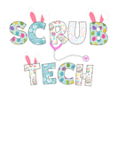 Discover Cute Easter Scrub Tech RN Nurse Bunny Ears Happy E