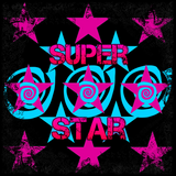 Discover Super Star Hot Pink Teal Swirls Stars Pattern
