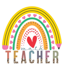 Discover Math Teacher with Rainbow Design