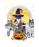 Discover Funny Halloween Schnauzer Witch Pumpkin Mummy Dog