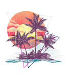 Discover Retro Palm Trees Beach Sunset Tropical Summer Beac