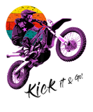 Discover Kick It And Go Dirt Bike Rider Motorbike Racer Ret