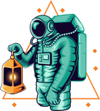 Discover Astronaut Holding A Lantern