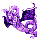 Discover DRAGON IN BATTLE MEDIEVAL PRINT IN PURPLE