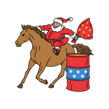 Discover Barrel Racing Christmas Santa on Barrel Horse