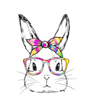 Discover Cute Bunny Rabbit Face Tie Dye Glasses Girl Happy