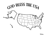 Discover GOD BLESS THE USA with US outline