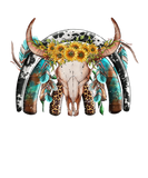 Discover Sunflower Boho Bull Skull Cowhide Rainbow Western