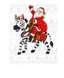 Discover Funny Zebra Lover Santa Riding Zebra Ugly Christma