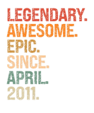 Discover Legendary Awesome Epic Since April 2011 11Th Birth