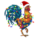 Discover Rooster Chicken Christmas Lights Pajama Farmer