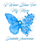 Discover Butterfly I Wear Blue For My Mom Diabetes Awarenes