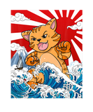 Discover Japanese Kaiju Cat Anime Manga Otaku Waves Ocean B