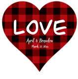 Discover Love, red buffalo plaid pattern, valentine