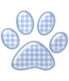 Discover gingham cat paw - blue