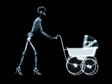 Discover X-RAY SKELETON WOMAN & BABY CARRIAGE - BLUE