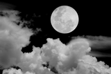 Discover FULL MOON CLOUDS BLACK AND WHITE