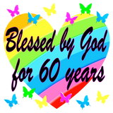 Discover BLESSED BY GOD FOR 60 YEARS HEART DESIGN