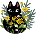Discover Black Cat Kitty with flowers447 Black Kitten Cat