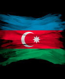 Discover Azerbaijan flag brush stroke, national flag