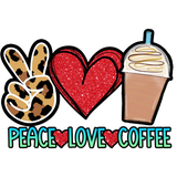 Discover PEACE LOVE COFFEE RED HEART CHEETAH PRINT CUP