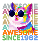 Discover Awesome Since 1962 Funny Cat Lover 60Th Birthday