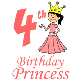 Discover 4th Birthday Princess Cute Cartoon