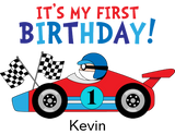 Discover 1st Birthday Race Car Red and Blue