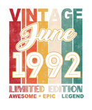 Discover 30Th Birthday Vintage June 1992 Awesome Epic Legen