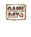 Discover Bleached Baseball Game Day Hand Drawn Leopard Base