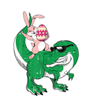 Discover Bunny Riding Rex Cute Dino-Saur Happy Easter