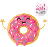 Discover Funny  Purple Donut Worry Be Happy