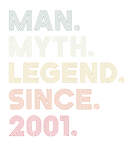 Discover Mens Retro Color Man Myth Legend Since 2001 Birthd
