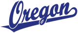 Discover Oregon script logo in blue