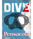 Discover Pensacola Vintage Scuba Diving Mask
