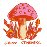 Discover "Grow Kindness" Cute Vintage Mushroom - Dark Retro