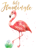 Discover Pink Watercolor Let's Flamingle Gold Glitter Golf