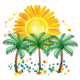 Discover Sun palm tree sun summer art
