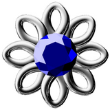 Discover Silver flower with blue stone