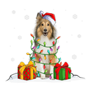 Discover Santa Shetland Sheepdog Christmas Lights Xmas Dog