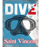 Discover Saint Vincent Vintage Scuba Diving Mask