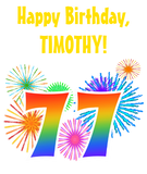 Discover Fun Fireworks + Rainbow Pattern "77" Birthday #