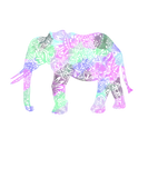 Discover minimalist colorful tribal floral neon elephant