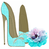 Discover Turquoise Lace Effect Stiletto Shoes and Rose Polo