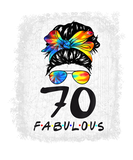 Discover 70Th Birthday Fabulous Girl Tie Dye Messy Bun 70 Y