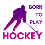 Discover Born to play hockey kid  purple pink